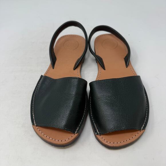 Morkas The Shoe Atelier Dark Green Leather Slingback Sandals Size 25 / US 5 - Picture 6 of 13